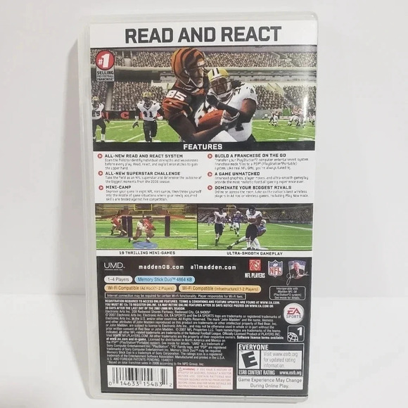 Sony Playstation PSP EA Sports Madden NFL  08 Game - Picture 2 of 3